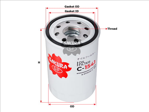 Sakura OIL FILTER FITS LO7204K 8971161260 C-1541