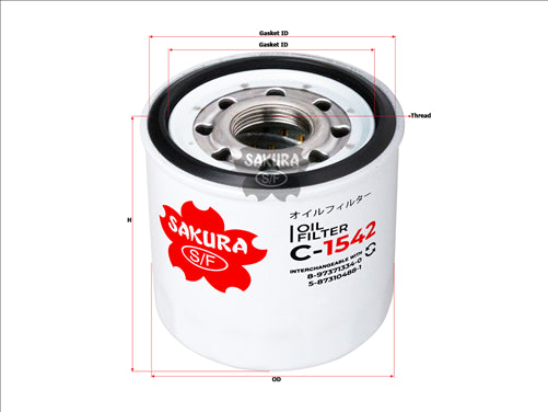 Sakura OIL FILTER FITS Z767 WZ476NM C-1542