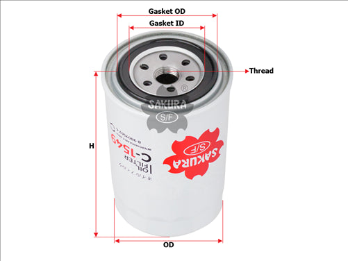 Sakura OIL FILTER FITS SFO5676 8980756760 C-1549