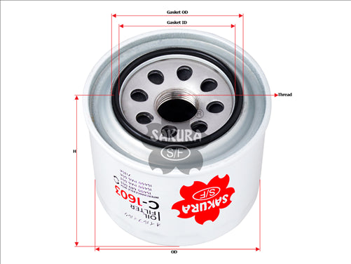 Sakura OIL FILTER FITS Z130A Z130A WZ130A WZ130NM C-1603
