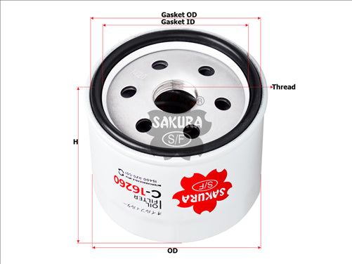 Sakura OIL FILTER FITS WCO225NM 15400-RZ0-G01 C-16260