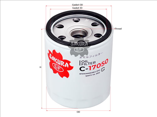 Sakura OIL FILTER FITS Z1035 WCO222NM SH0114302A SHY214302 C-17050