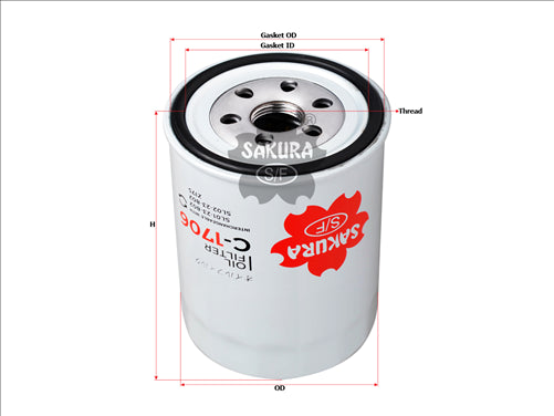Sakura OIL FILTER FITS Z175 Z179 WZ175NM WZ179 C-1703 FO1068 C-1706