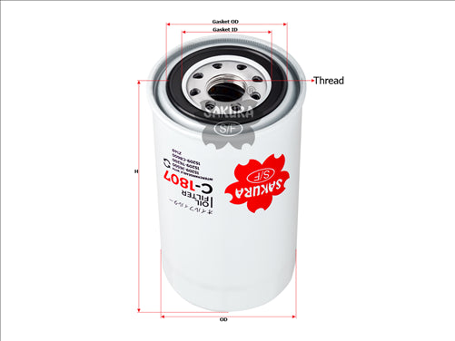 Sakura OIL FILTER FITS Z149 WZ149 WZ149NM C-1807