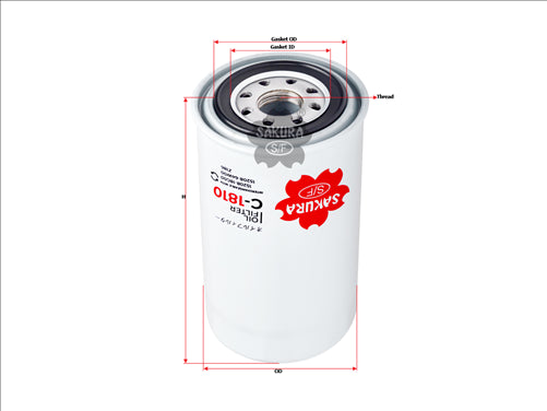 Sakura OIL FILTER FITS Z186 WZ186 C-1810