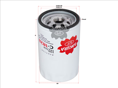 Sakura OIL FILTER FITS Z553 WZ553 C-8043 06A115561B C-1828
