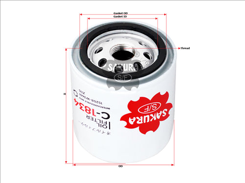 Sakura OIL FILTER FITS Z115 WZ115 C-1834