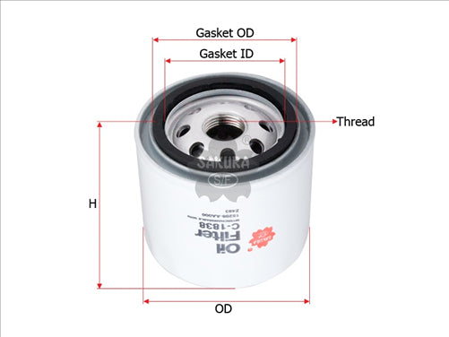 Sakura OIL FILTER FITS Z493 WZ493 C-1805 C-1856 C-1838