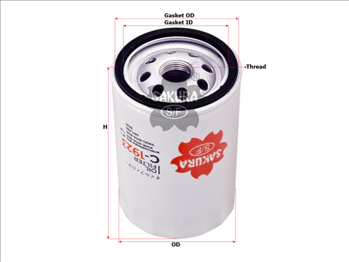 Sakura OIL FILTER FITS Z631 WCO21 C-1923