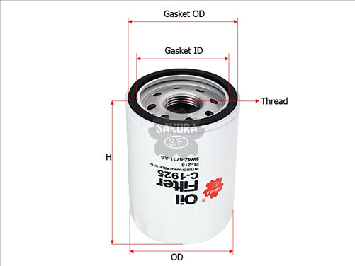 Sakura OIL FILTER FITS Z692 WCO129 C-1925