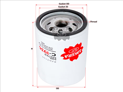 Sakura OIL FILTER FITS Z632 WZ632NM WZ632 WCO84 W712/73 C-1936