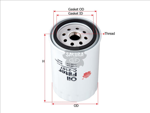 Sakura OIL FILTER FITS WCO73 C-2107