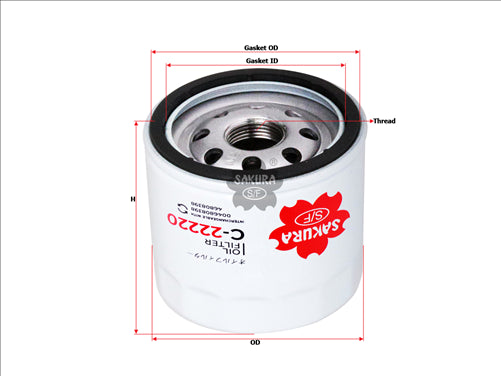 Sakura OIL FILTER FITS Z690 WCO1 C-22220
