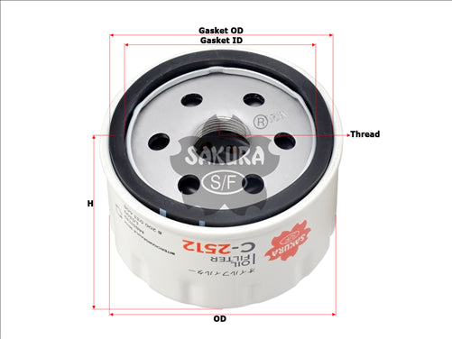 Sakura OIL FILTER FITS Z608 WCO50 8200-033-408 C-2512
