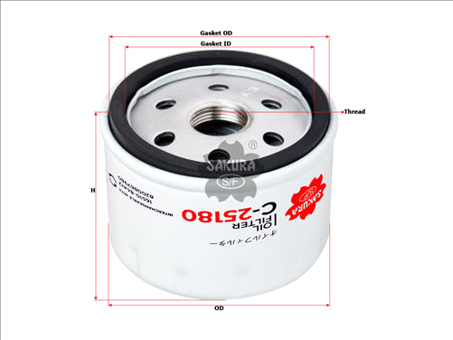 Sakura OIL FILTER FITS WCO96 16510-84 A12 C-25180