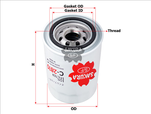Sakura OIL FILTER FITS WCO106 26310-4 A000 C-2810