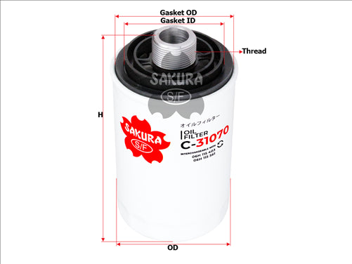 Sakura OIL FILTER FITS Z793 WCO135 H14W30 C-31070