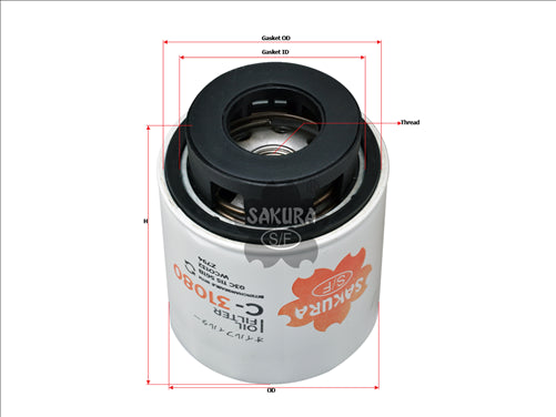 Sakura OIL FILTER FITS Z794 WCO132 H312W C-31080