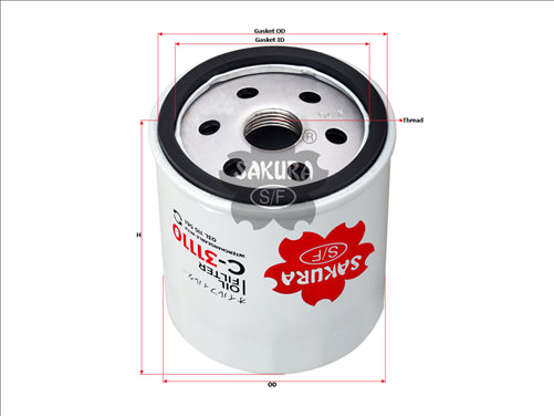 Sakura OIL FILTER FITS WCO135NM 03L115561 C-31110