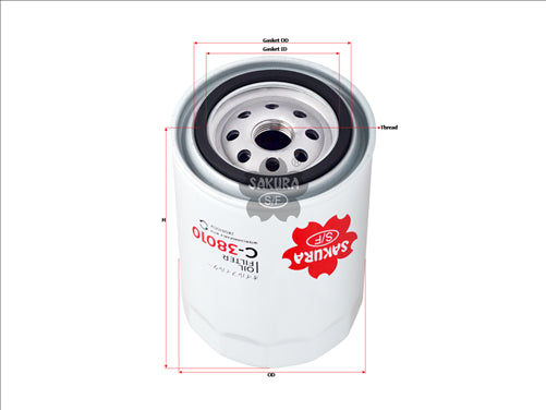 Sakura OIL FILTER FITS B252 5X081002 C-38010