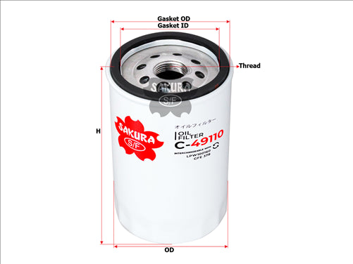 Sakura OIL FILTER FITS Z689 WCO18 C-49110