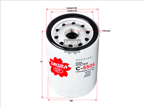 Sakura OIL FILTER FITS Z618 WCO58 C-5505