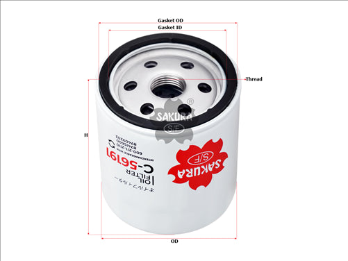 Sakura OIL FILTER FITS LF16011 8982984040 C-56191