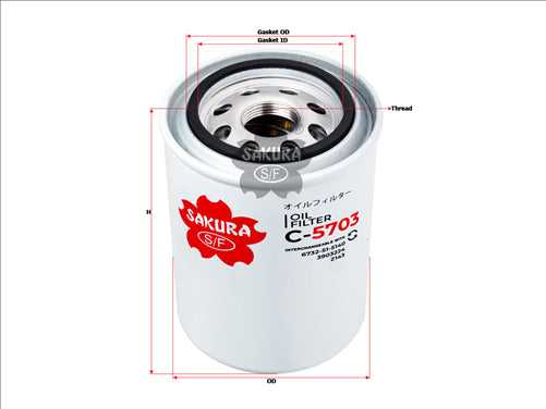 Sakura OIL FILTER FITS LF3345 3903224 C-5703