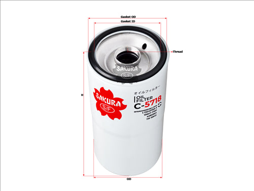 Sakura OIL FILTER FITS Z233 WCO23 C-5702-3 C-5718
