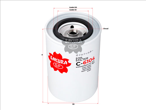 Sakura OIL FILTER FITS FO1318 JO967 C-6104