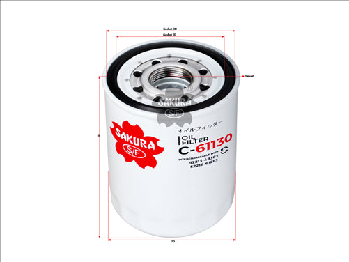 Sakura OIL FILTER FITS WCO180 52213-48383 C-61130