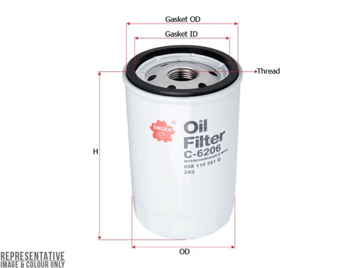 Sakura OIL FILTER FITS Z63 WZ63 056-11-561G C-6206
