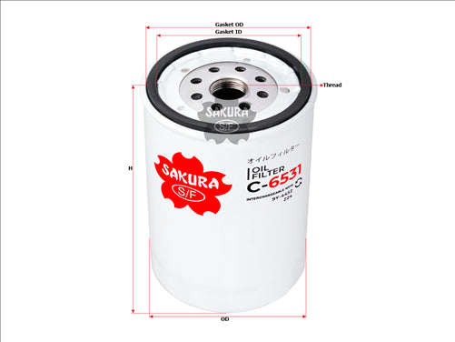 Sakura OIL FILTER FITS Z24 WZ24 C-6504-1 51061 C-6531