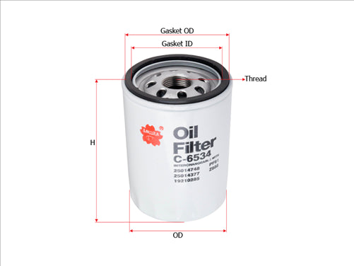 Sakura OIL FILTER FITS Z688 WCO76 C-6534