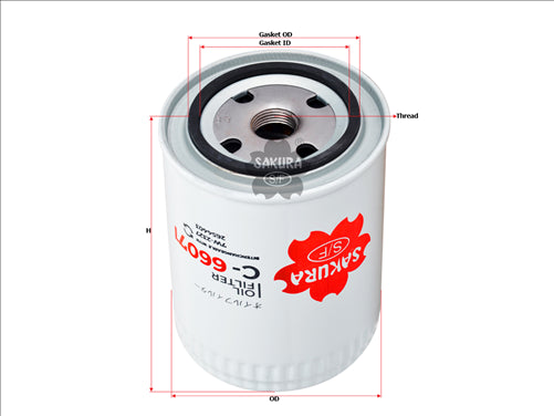 Sakura OIL FILTER FITS Z38 WZ38 C-66071