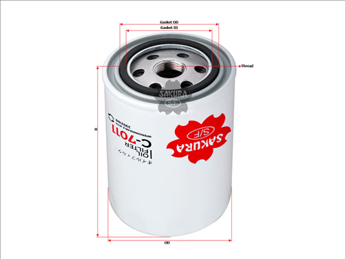 Sakura OIL FILTER FITS WCO60 2992188 C-7011