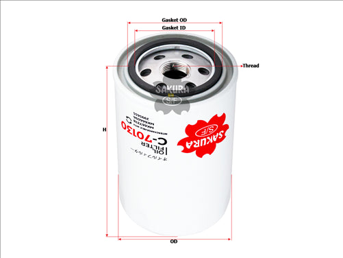 Sakura OIL FILTER FITS WCO162 2995655 C-70130