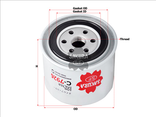 Sakura OIL FILTER FITS P551268 1641432432 C-7926