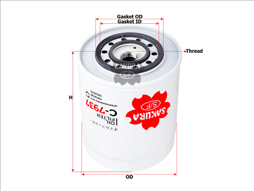 Sakura OIL FILTER FITS WZ513 LF3481 C-7937