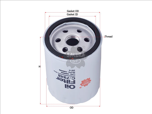 Sakura OIL FILTER FITS Z614 WZ614 LPX100590 C-7948