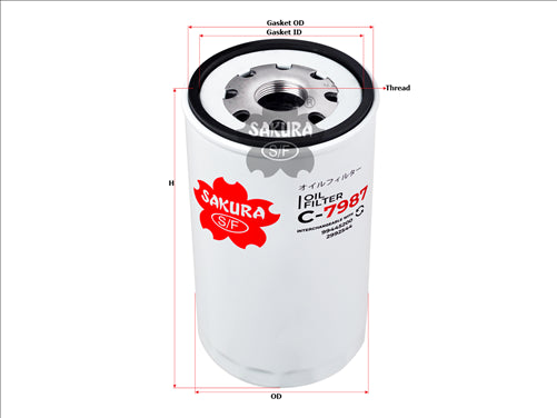 Sakura OIL FILTER FITS LF3977 99445200 C-7987