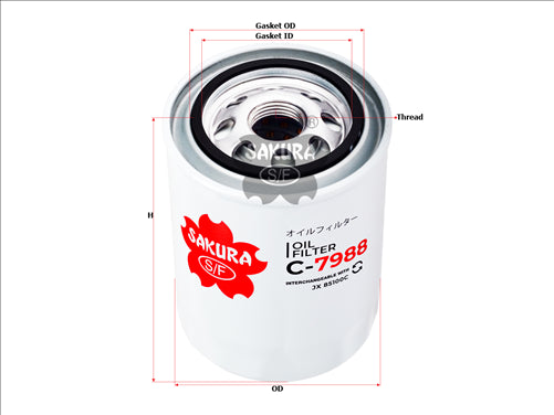 Sakura OIL FILTER FITS B7451 EO-65100 16511-85E10 C-7988