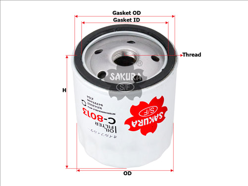 Sakura OIL FILTER FITS Z154 WZ154 92142003 C-6702 C-8013