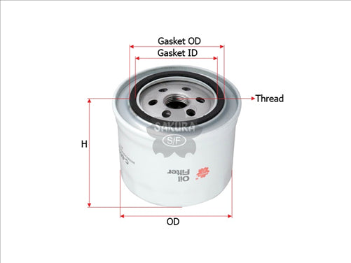 Sakura OIL FILTER FITS Z71 FO1034 C-8017