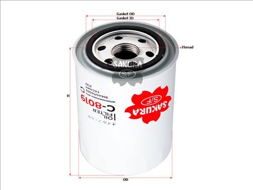 Sakura OIL FILTER FITS Z133 WZ133 C-8019