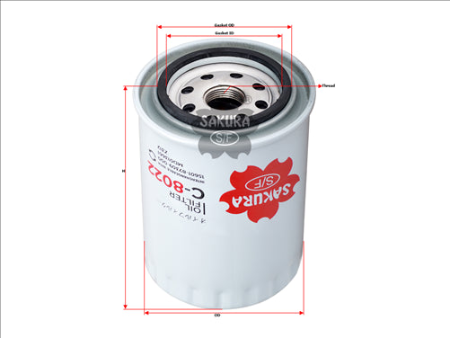 Sakura OIL FILTER FITS Z312 WZ312NM FO1096 C-1005 C-8022