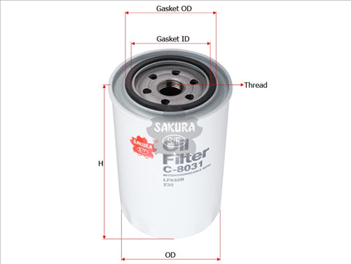 Sakura OIL FILTER FITS Z32 LF678 3I1089 C-8031