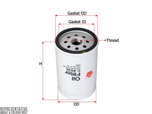 Sakura OIL FILTER FITS Z423 WZ423 C-8038