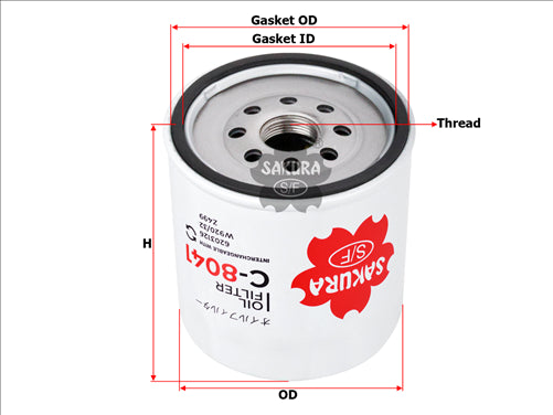 Sakura OIL FILTER FITS Z499 WZ499 C-8041