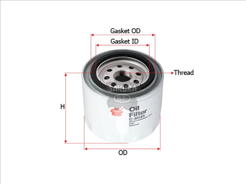 Sakura OIL FILTER FITS Z587 WZ587 WZ587NM C-8045